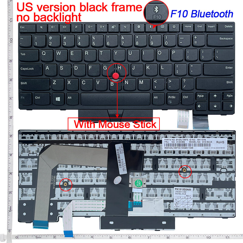 ภาษาอังกฤษ Backlit สำหรับ Lenovo ThinkPad T470 T480 A475 A485 01AX569 01AX487 01AX528 01HX419 US
