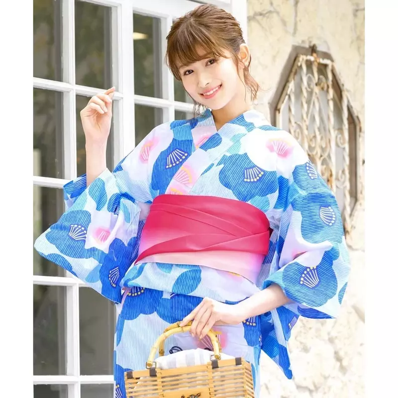 Vestido de Kimono tradicional japonés con estampado Obi, vestidos aireados de flores, traje de mujer, Geisha Haori Yukata