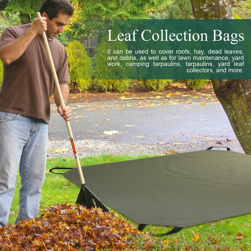 Colector de hojas plegable, bolsas de cuatro puntos, tela Oxford impermeable, reutilizable, para el cuidado del césped del patio, fácil almacenamiento