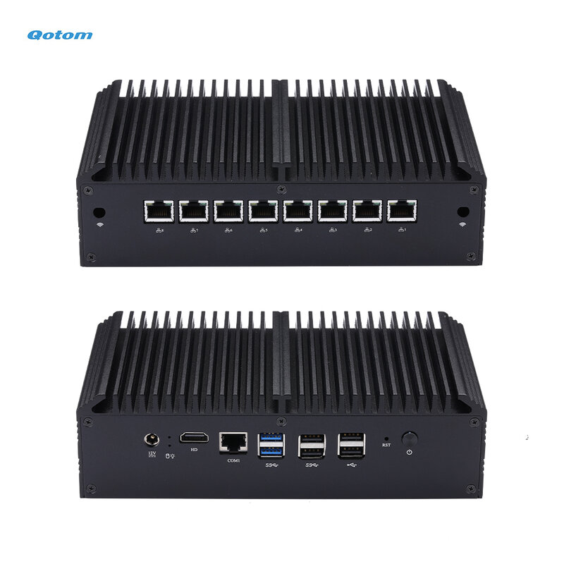 8 Lan Zachte Router Celeron Processor Aan Boord Rs232 Hd 1.4 Home Office Geavanceerde Router Firewall