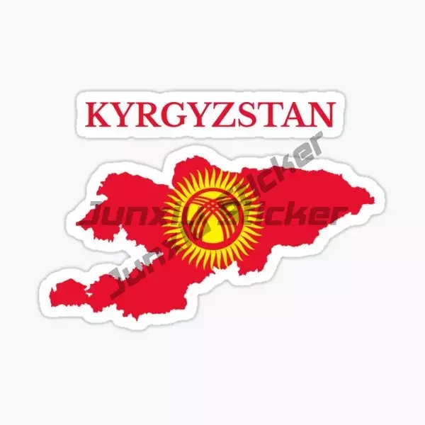 Kirgisistan Flagge Persönlichkeit Auto Styling Kirgisistan Flagge Aufkleber für Autos Fenster Computer Anime Aufkleber Aufkleber Autozubehör