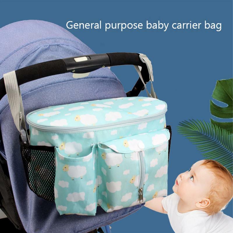 Portátil Stroller Nappy Bag com Tampa, Baby Fralda Caddy Organizador, Mamãe Sacos, Bebês Acessórios, Saco De Armazenamento