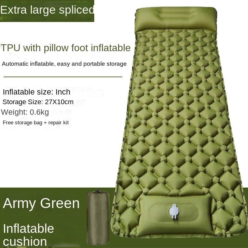 Acampamento ao ar livre portátil colchão inflável automático impermeável e moistureproofproof tenda almofada de dormir para o jantar da família