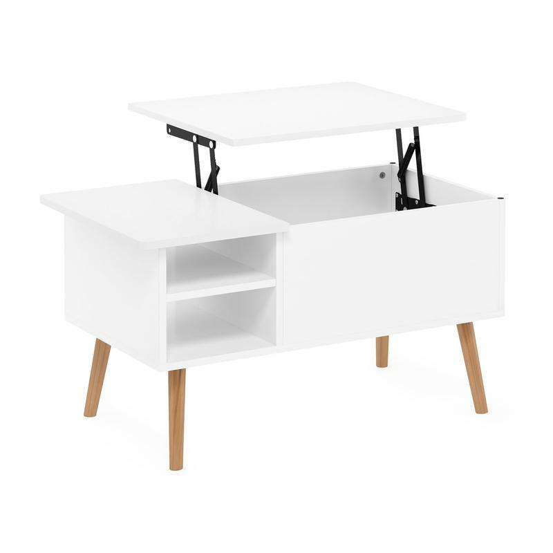 Furinno 3 Jensen Living Room Wooden Leg Lift Top Coffee Table With Hidden Com