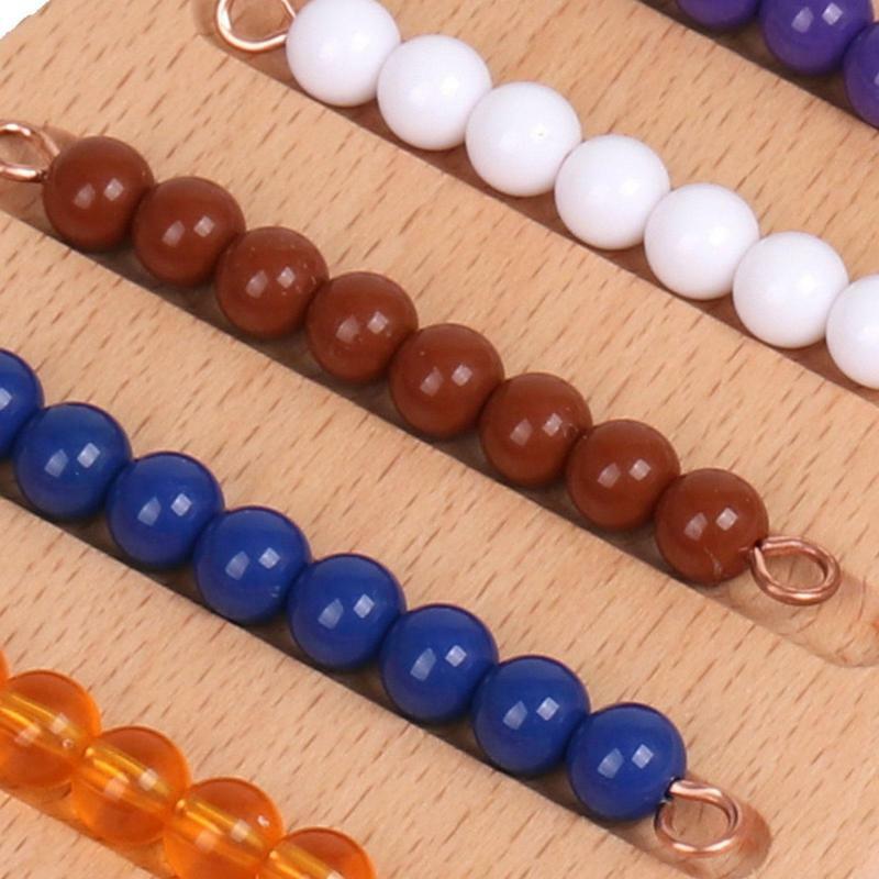Color Beads Stairs Safe Wooden Counting Large Bead Frame Easy To Use Fun Preschool School Training Toys