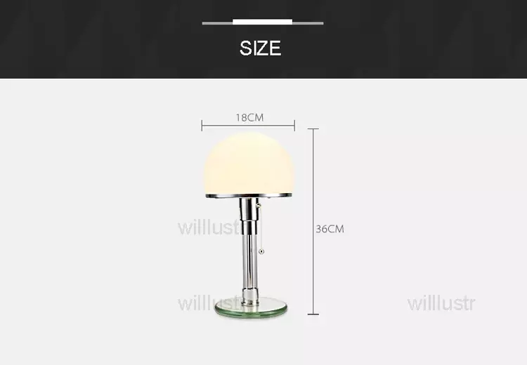 Lámpara de mesa moderna Bauhaus, lámpara de lectura de escritorio, de vidrio, clásica, para dormitorio, estudio, WG24