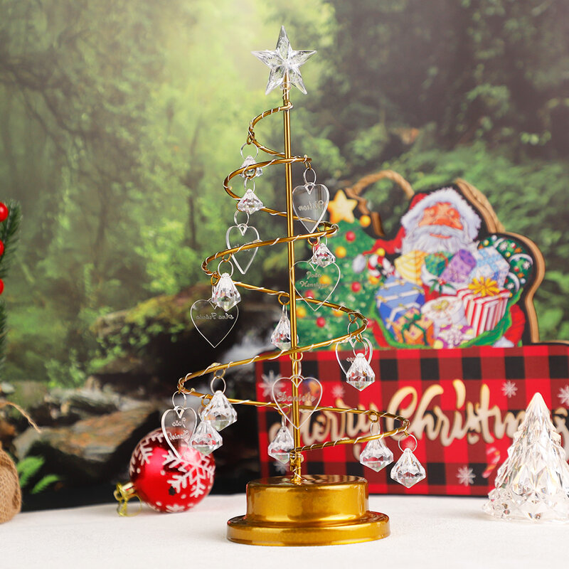 Decoración de adornos para árbol navideño con nombres de familia personalizados