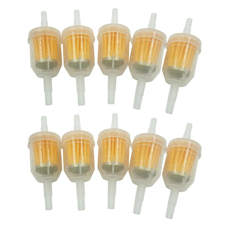 10pcs Universal Inline Gas/Fuel Filter 6MM-8MM 1/4" For Lawn Mower Small Engine Auto Accessories Motorcycle Accessories