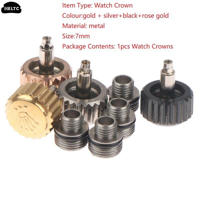 Coronas de reloj para Rolex, repuesto resistente al agua, herramientas de reparación surtidas, corona de reloj de alta calidad, 7mm