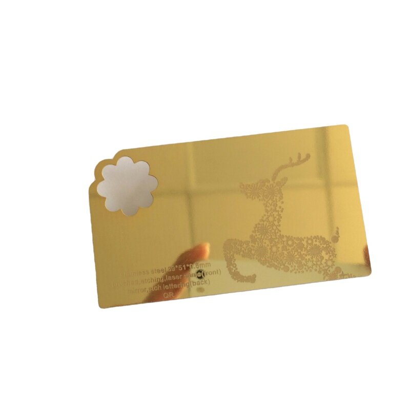 custom,Modern's RFID Access Control Card Shiny Gold Stainless Steel Metal with Printing