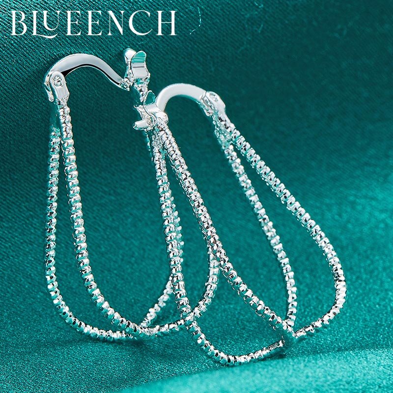 Blueench 925 Sterling Silber Geometrische Wasser Tropfen Persönlichkeit Ohrringe für frauen Jahrestagung Hochzeit Modeschmuck