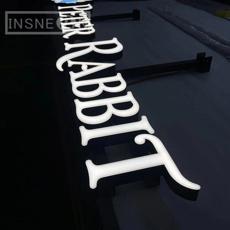 Illuminated Led Signage Frontlit Lettering  Acrylic 3D Lighted Letter  Restaurant Advertising Board Outdoor Business Logo Sign