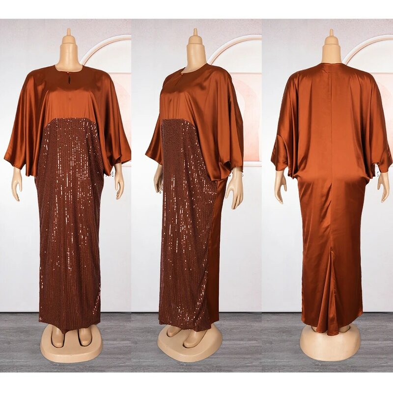Abaya untuk wanita Dubai mewah 2024 sifon Boubou mode Muslim Kaftan Marocain pesta malam pernikahan gaun pakaian Afrika