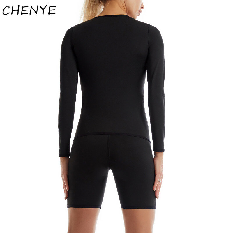 Chenye Shirt Frauen lange Kurzarm hohe Kompression Schwitzen Workout Top Body Shaper Bauch abnehmen Kontroll weste sportliche T-Shirts