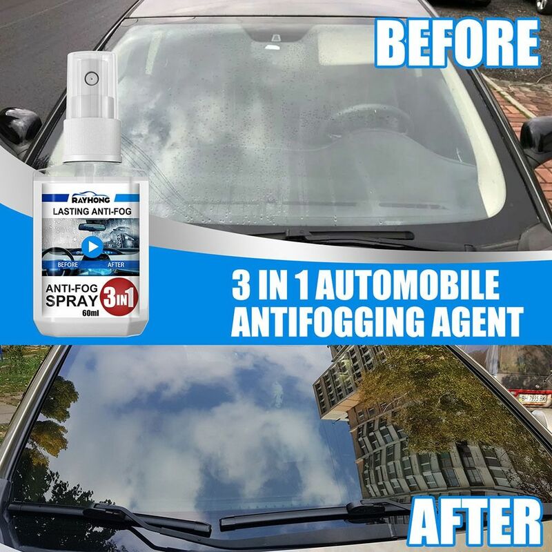 60ML Car Anti-fogging Agent Dual-use Car Cleaning and Maintenance Window Cleaning Auto Parts Anti-fogging Agent for Car Glass