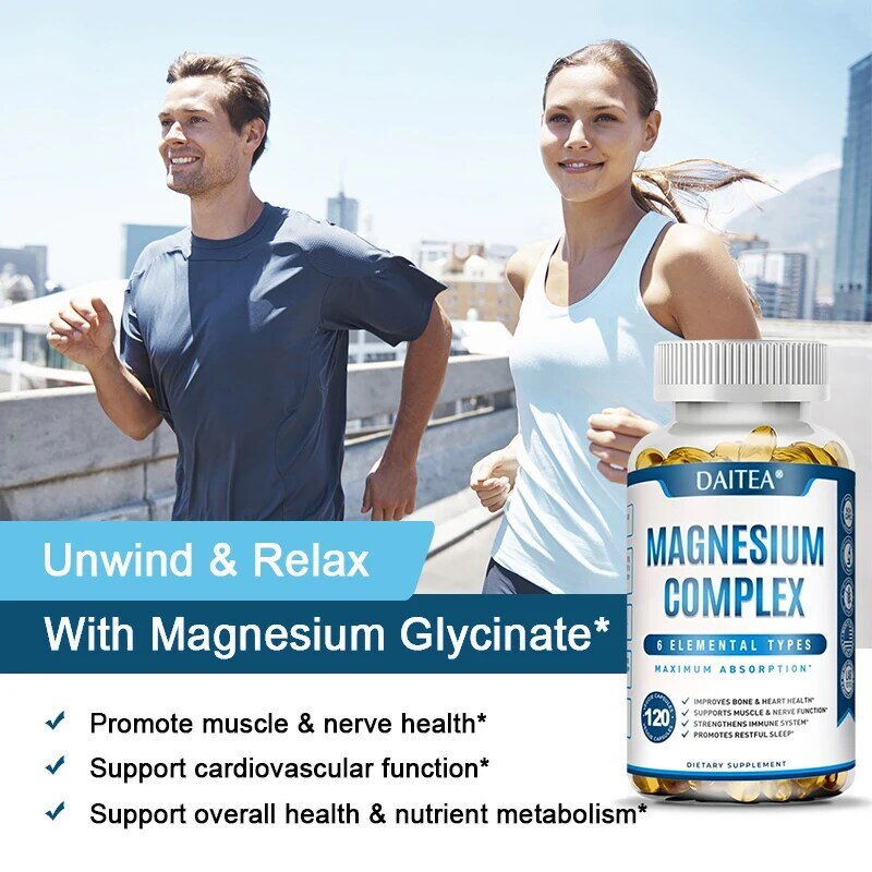 Magnesium Complex Capsules - Bone, Muscle & Heart Health Supplement, Sleep Support,Muscle Relaxation,Stress & Anxiety Relief