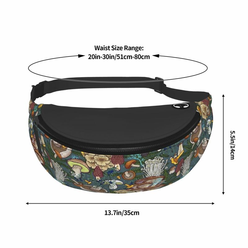 Mushroom Forest Fanny Bag Customized Crossbody Waist Pack Homens Mulheres Ciclismo Camping Phone Money Pouch