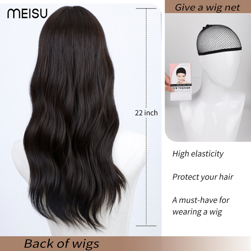 Brown Wave Wigs para festa ou selfie, HD Lace, fibra sintética, resistente ao calor, peruca de onda profunda, 22 Polegada