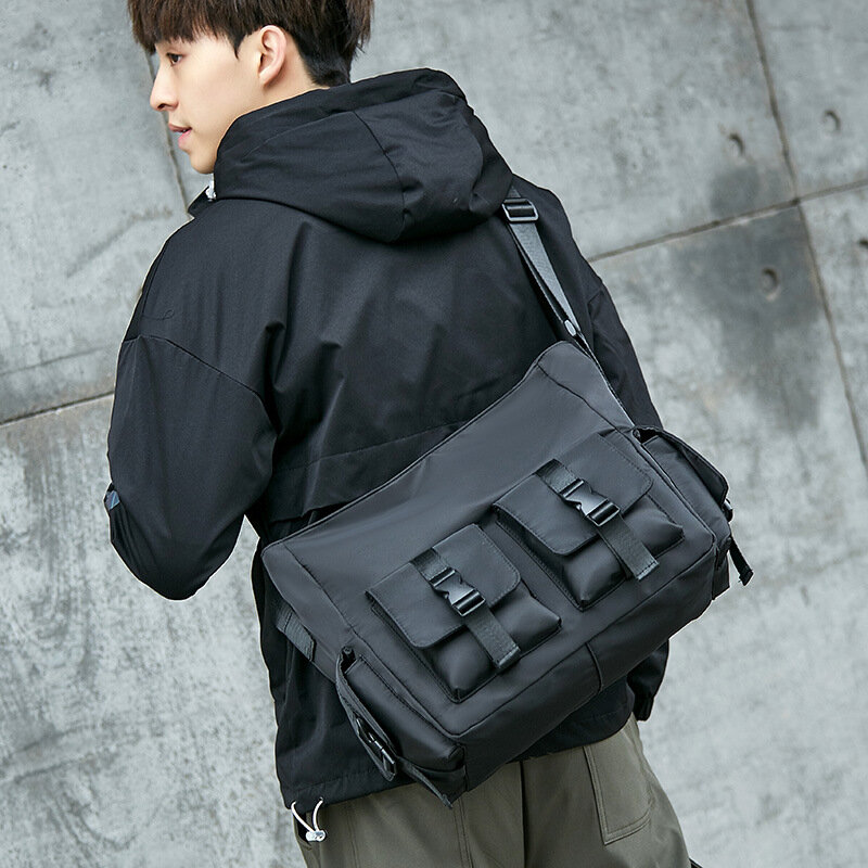 Men's Shoulder Bag Large Capacity Waterproof Messenger Bag Men Casual Crossbody School Bag for Teenage Outdoor Travel Bags