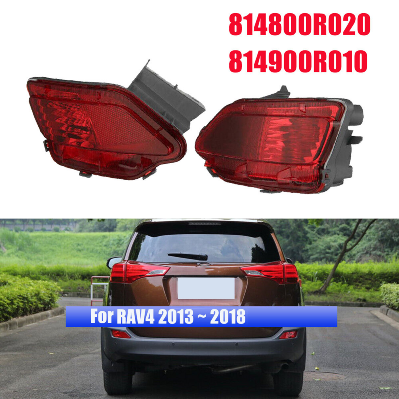 Reflector de luz de parachoques trasero, carcasa 814800R020 814900R010 para Toyota RAV4 2013-2018, señal de giro lateral, 1 par