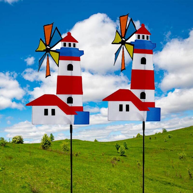 Wind Spinner helle Farbe Windmühle Montage 3D Haus Windrad Spielzeug langlebige 3D Haus Whirligig Windrad für Kinder