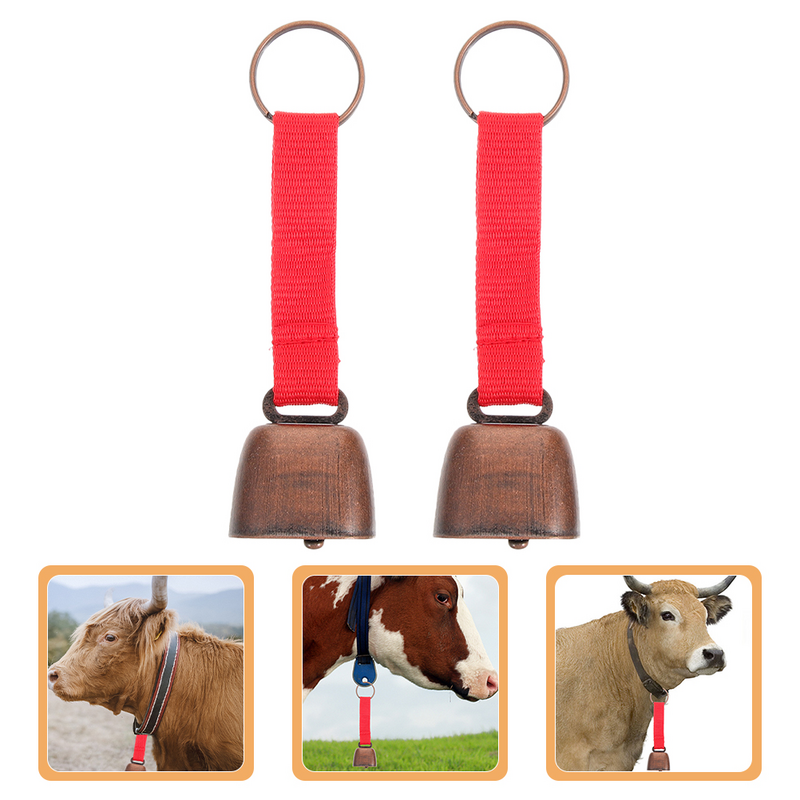2 Pcs Outdoor Traveling Bells Anti Lost Cow Hanging Accessories for Hiking Cattle Ribbon Climbing