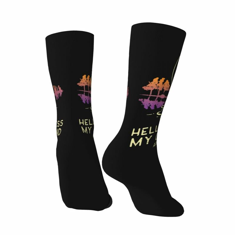 Забавные носки для мужчин и женщин с солнечным затмением 8 апреля 2024, теплые модные носки Hello Dark, новинка, короткие носки