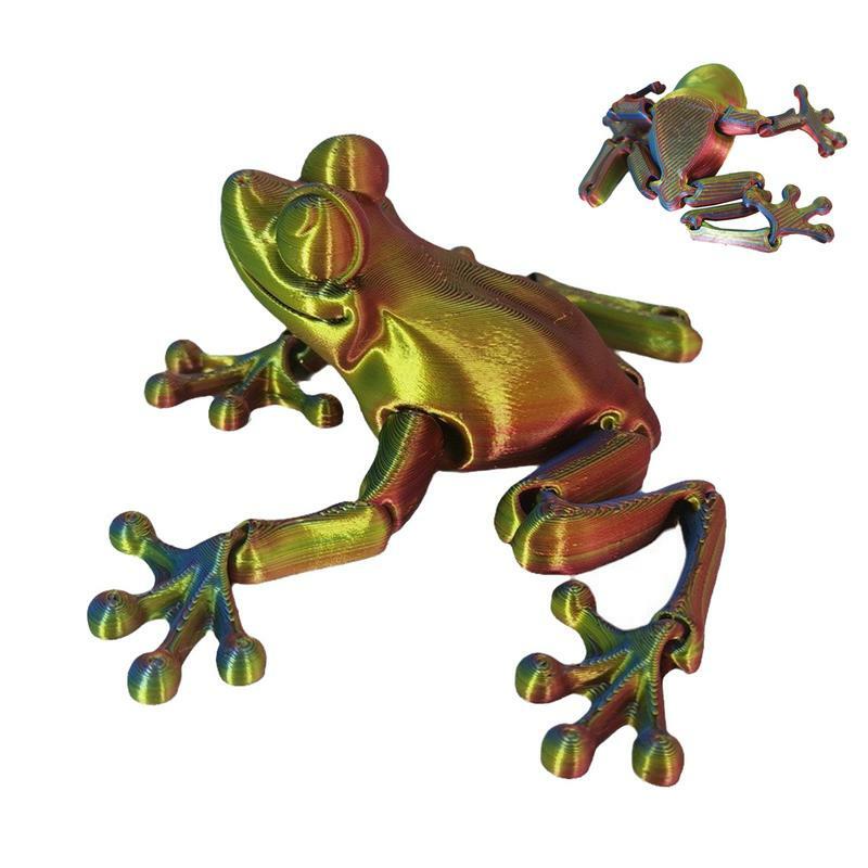 Zwierzęta z nadrukiem 3D zwierzęta ruchome stawy dla dorosłych zabawki typu Fidget zabawkowe żaby z ruchomymi stawami zabawka na biurko dla dzieci przegubowe zabawki