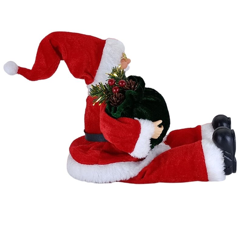 14 ''座っているサンタクロースの置物クリスマスフィギュア装飾クリスマスツリーの装飾品サンタ人形玩具グッズ用