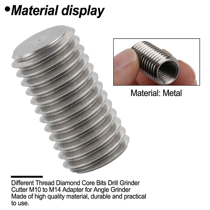 Polier adapter m10 * 1,5mm M10-M14 m14 * 2,0mm Metall polierer Silber gewinde bohrer Adapter Winkels chl eifer Bit langlebig