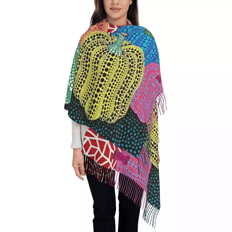 Шарф с персонализированным принтом три тыквы художественный шарф для женщин и мужчин зимние теплые шарфы шали Yayoi Kusama
