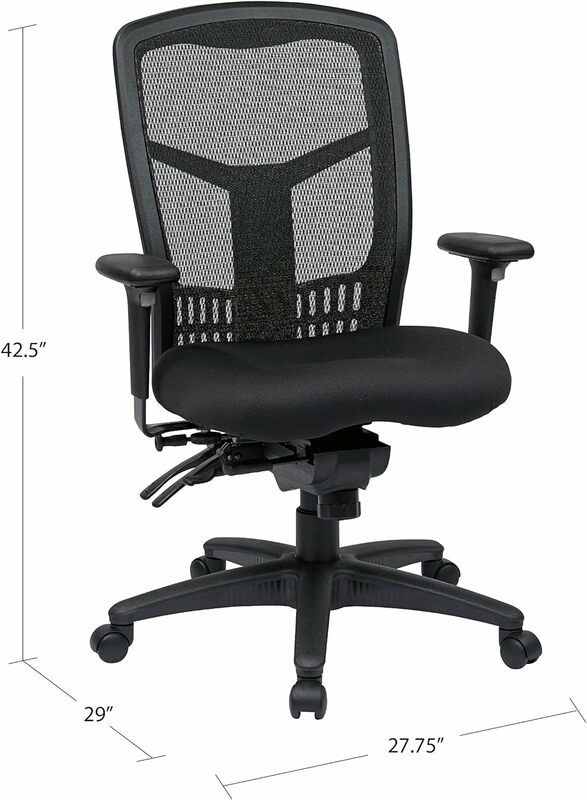 Дышащее сетевое офисное кресло ProGrid с регулируемой высотой сиденья, многофункциональное управление наклоном и ползунок сиденья