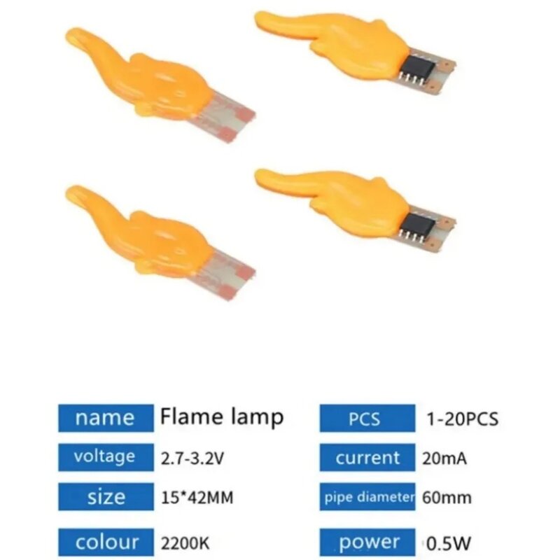 Ampoule LED Cob Flash, Flamme Edison, Filament, Diode 2200K, Décoration de ixd'Anniversaire, Accessoires de Bougie, DIY, 3V