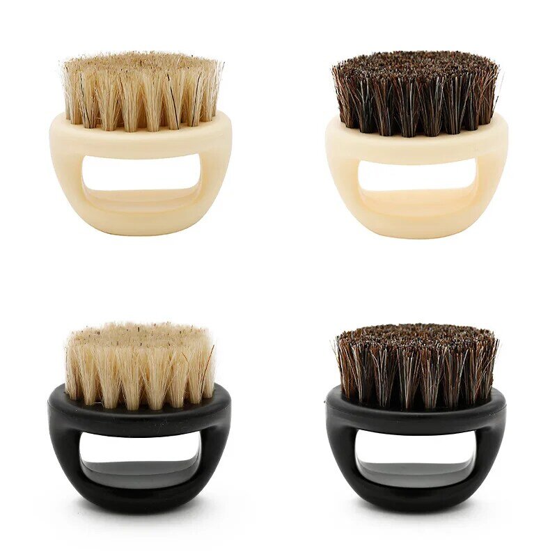 New 1 Pcs Men Shaving Brush Ring Design Horse Bristle Plastic Portable Barber Beard Brushes Salon Face Cleaning Razor Brush