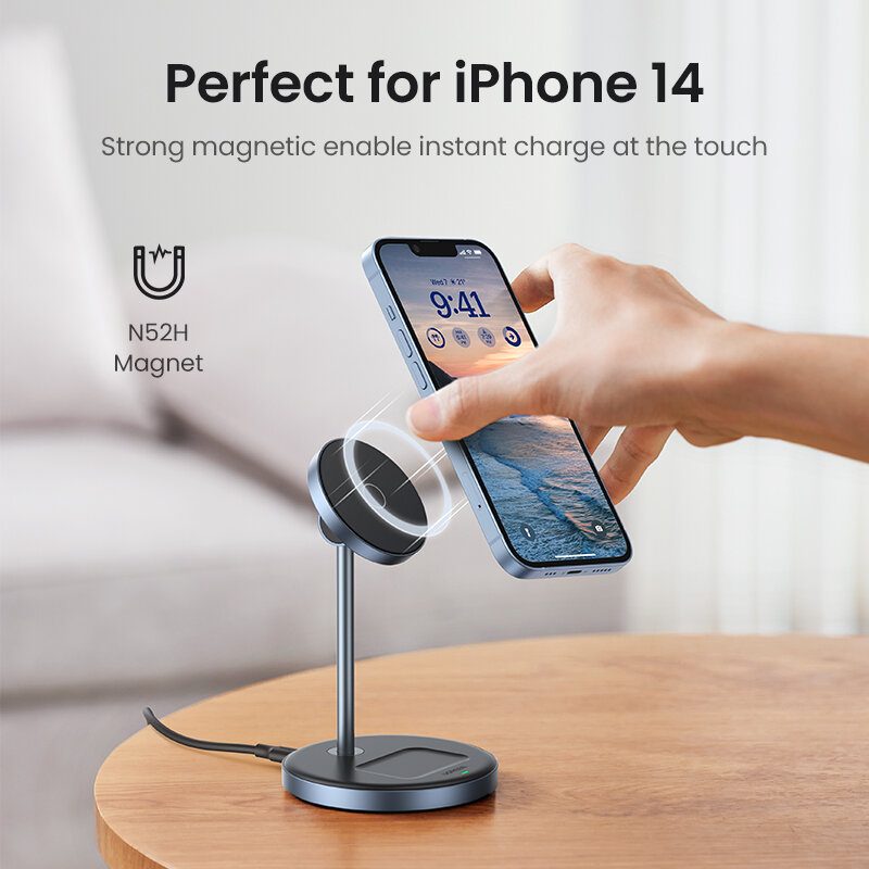 Ugreen Magnetische Wireless Charging Stand 20W Max Power 2-In-1 Opladen Stand Voor Iphone 14 Pro max/Iphone 13/Airpods Fast Charger