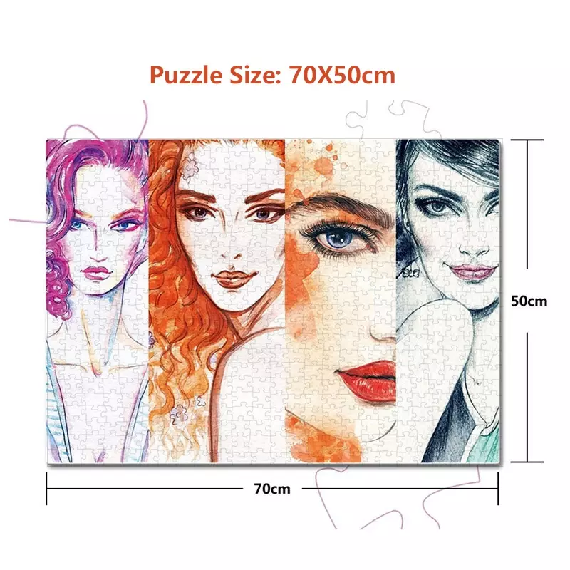 70*50cm 1000PCS Paper Jigsaw Puzzle Girl Pictures Woman Puzzles Character Cartoon Series Home Decaoration Gift Entertainment