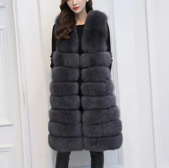Manteau Imitation renard pour femme, veste sans manches, vêtement d'automne et d'hiver, vente en gros, commerce extérieur, offre spéciale