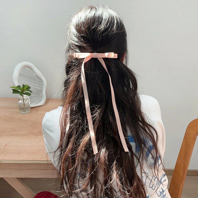 Horquillas largas con cinta para el pelo para mujer y niña, pasadores de fiesta con lazo, accesorios para la cabeza, 2/1 piezas