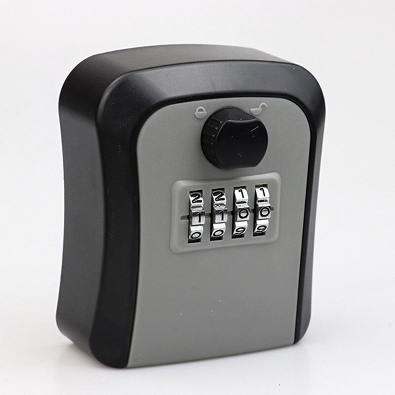 Portable Key Storage Lock com 4 Dígitos Combinação, Lock Box para Casa, Garagem, Loja, Acessórios de interior, Wall Mounted