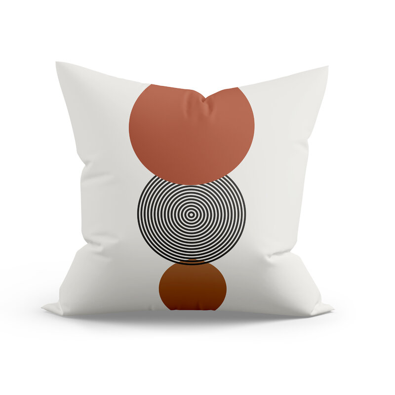 Home Decor Geometric Ball Stripe Art Print Cushion Cover Soft Polyester Pillowcase Bedroom Car  funda de almohada