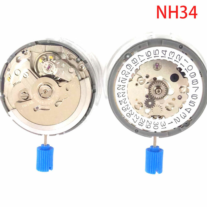 Biały kalendarz NH34 ruch cyfrowy kalendarz japonia oryginalne 24 kamienie szlachetne precyzyjne mechaniczne akcesoria do zegarków automatycznych