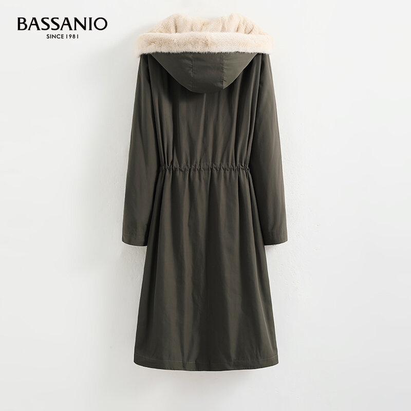 Abrigo largo con capucha Reversible para mujer, abrigo de piel de visón cálido para invierno, novedad