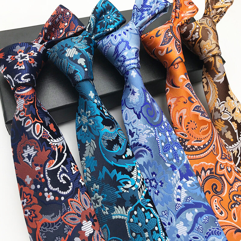 Gravata mans feita de seda, esta gravata é elegante o suficiente para levar ao local de trabalho laço de flor listrado roxo e amarelo