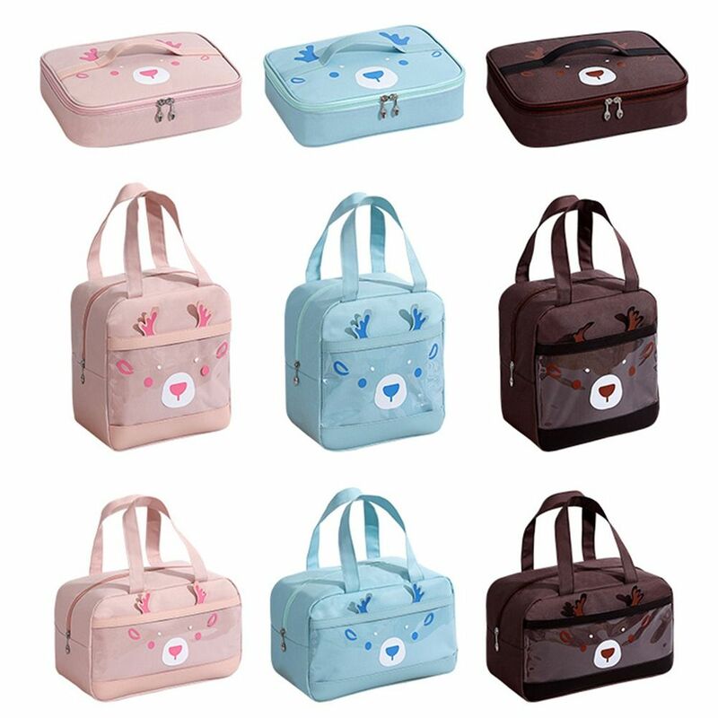 Food Hand Bags Cartoon Deer Lunch Bag Ox Cloth Insulation Package Tote Lunch Bag Cartoon Animal Cooler Lunch Box Bag