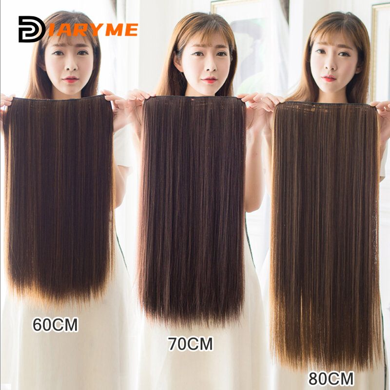 Syntetyczne 100cm przedłużanie włosów dla kobiet bardzo długi jednoczęściowe doczepiane włosy akcesoria do włosów naturalne sztuczne treski