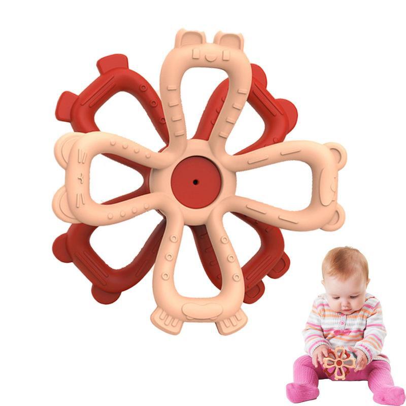 Детские Жевательные игрушки, Мультяшные жевательные игрушки в форме цветка, милые жевательные игрушки для мальчиков и девочек, портативная детская игрушка для дошкольного возраста