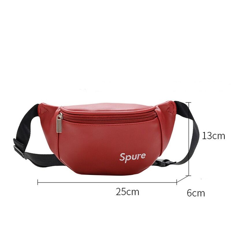 Trend Letter Embroidery Waist Bag PU Large capacity Cross Body Bag Portable Travel Chest Bags for Children