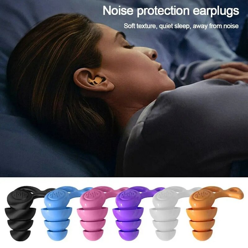 Reusable Sleeping Ear Plugs Useful Waterproof Water Sports Soundproof Earplugs Silicone Noise Reduction Swimming Ear Muffs