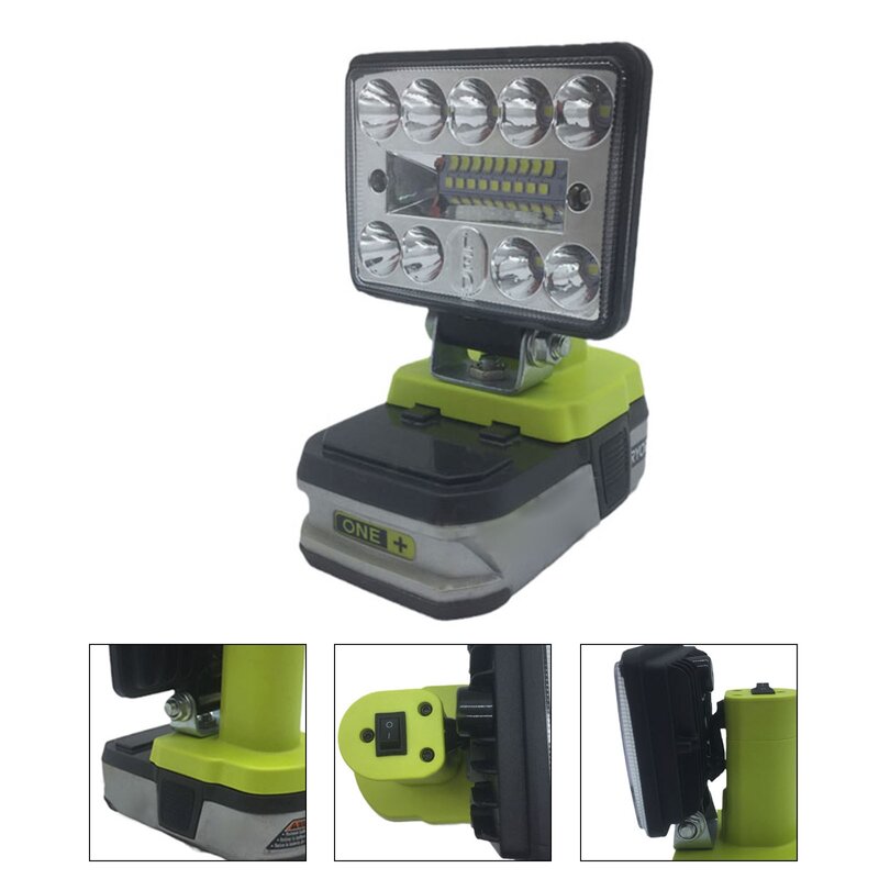 18V LED Work Light Flashlight For Ryobi One 18V Lithium Battery Outdoor Lighting Lamp Portable Camping Lantern Tool