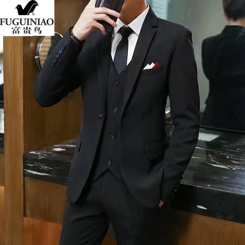 2023 Men's Suit Handsome Casual 2 Piece Suit For Men Wedding Tuxedos Notched Lapel Groomsmen Business Prom Blazer